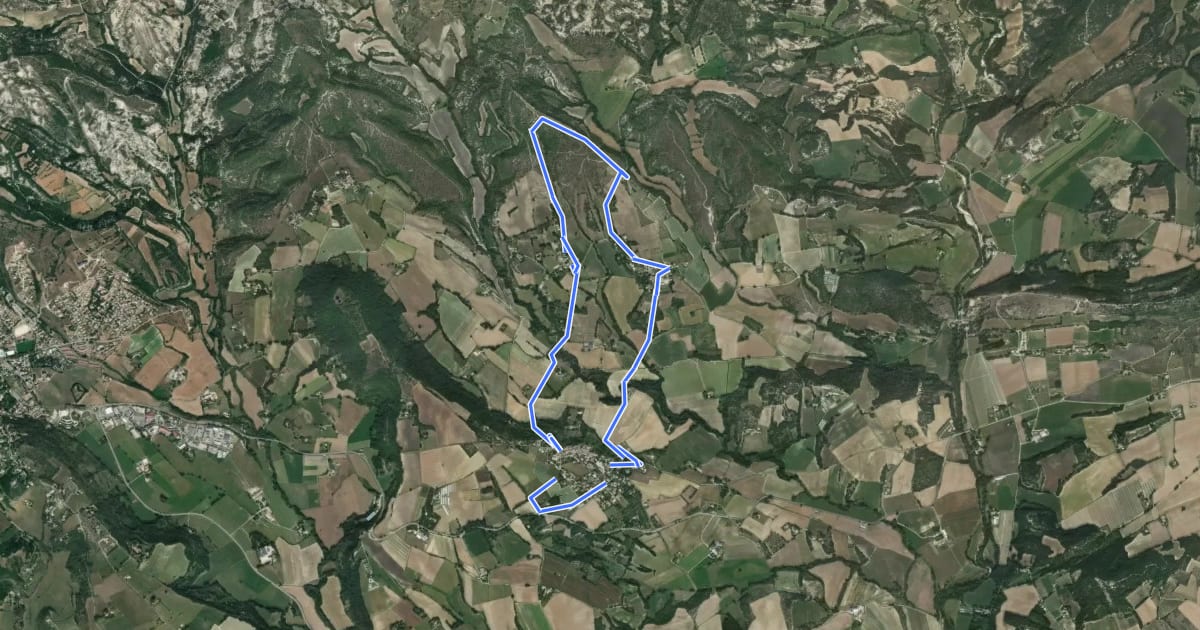 Маршрут Chemin des hameaux на спутниковом снимке