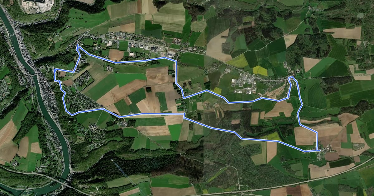 Маршрут Chemin des Pélerins (Foy) на спутниковом снимке