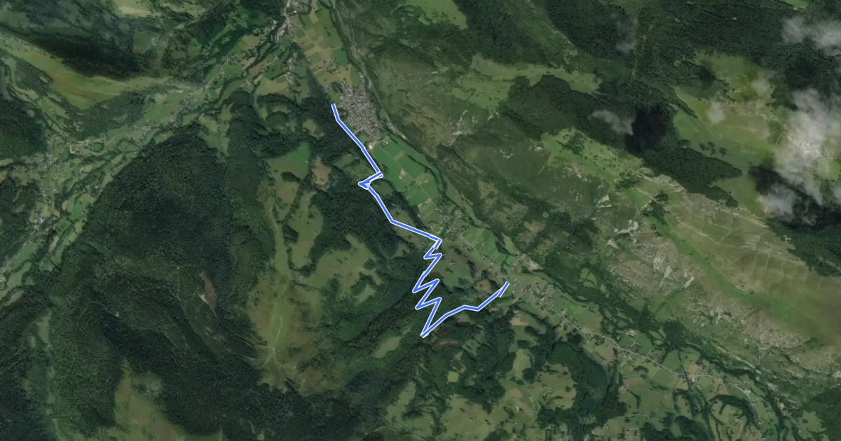 Маршрут Chemin des Pistes на спутниковом снимке