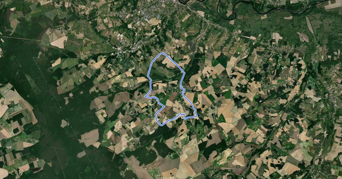Маршрут Chemin des ruisseaux на спутниковом снимке
