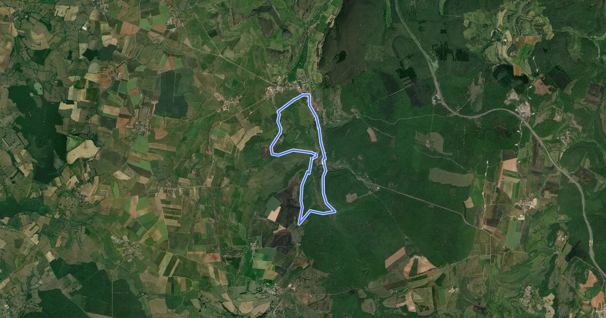 Маршрут Chemin des Sources de l'Ouche (A) на спутниковом снимке