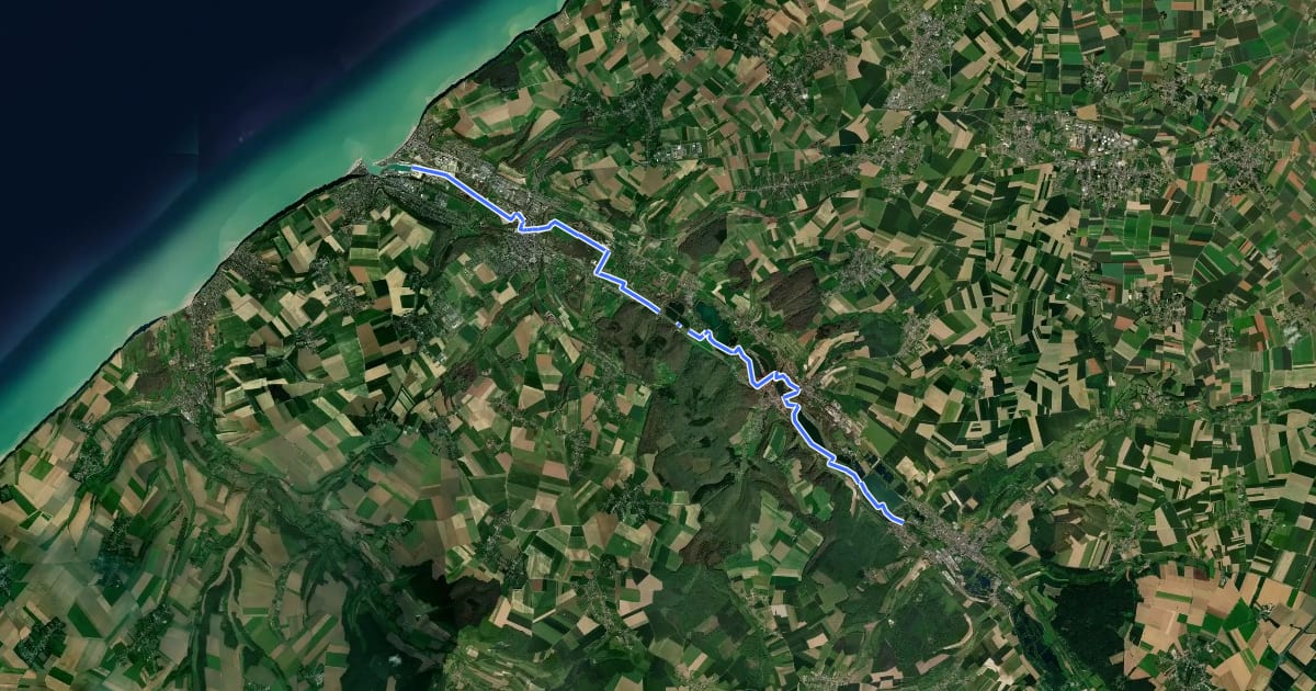 Маршрут Chemin des Étangs на спутниковом снимке