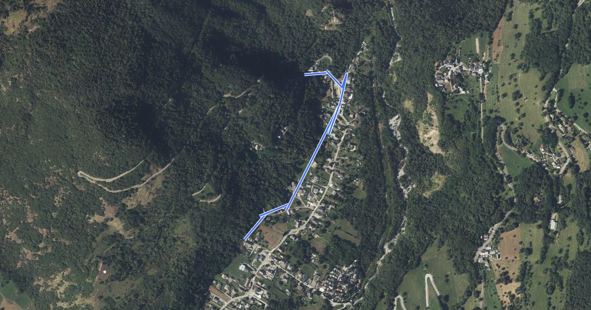 Маршрут Chemin des Vignes на спутниковом снимке