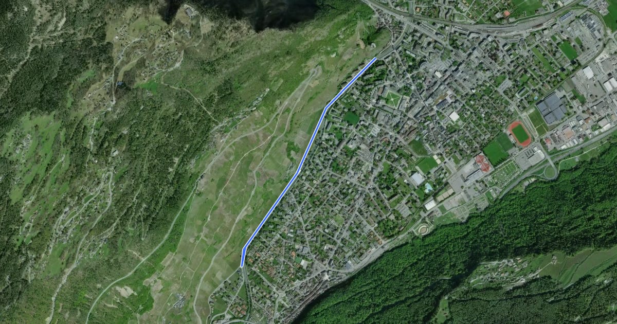 Маршрут Chemin des vignes en terrasses на спутниковом снимке