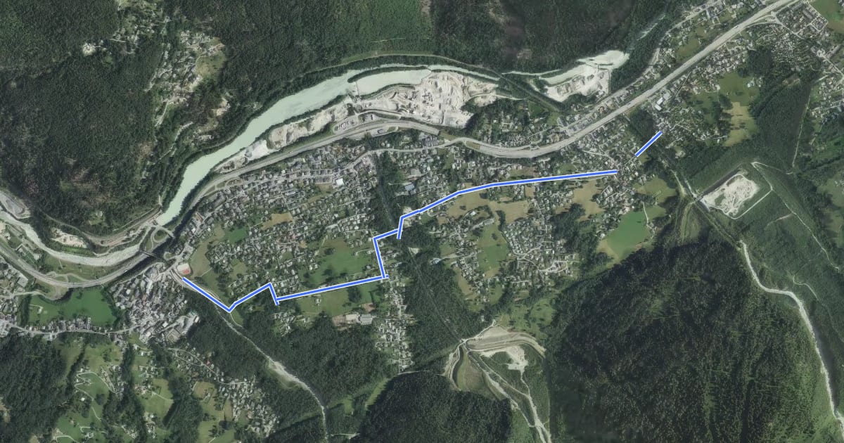 Маршрут Chemin des Villages на спутниковом снимке