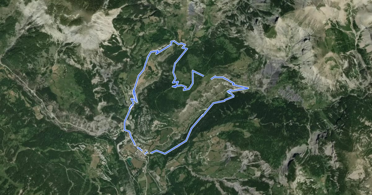 Маршрут Chemin du facteur на спутниковом снимке