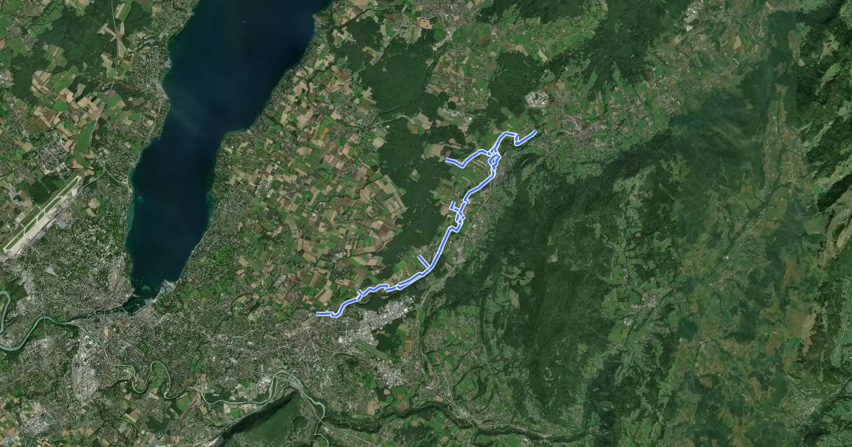 Маршрут Chemin du Foron на спутниковом снимке