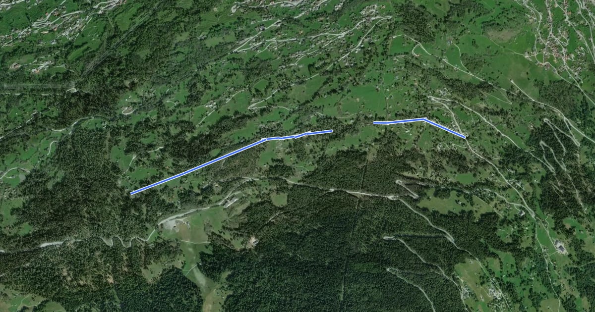 Маршрут Chemin du Grand Bisse de Vex на спутниковом снимке