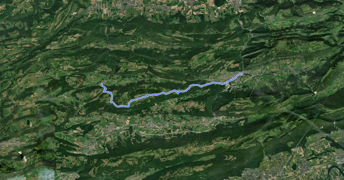 Маршрут Chemin du Jura bernois - Etappe 1 на спутниковом снимке