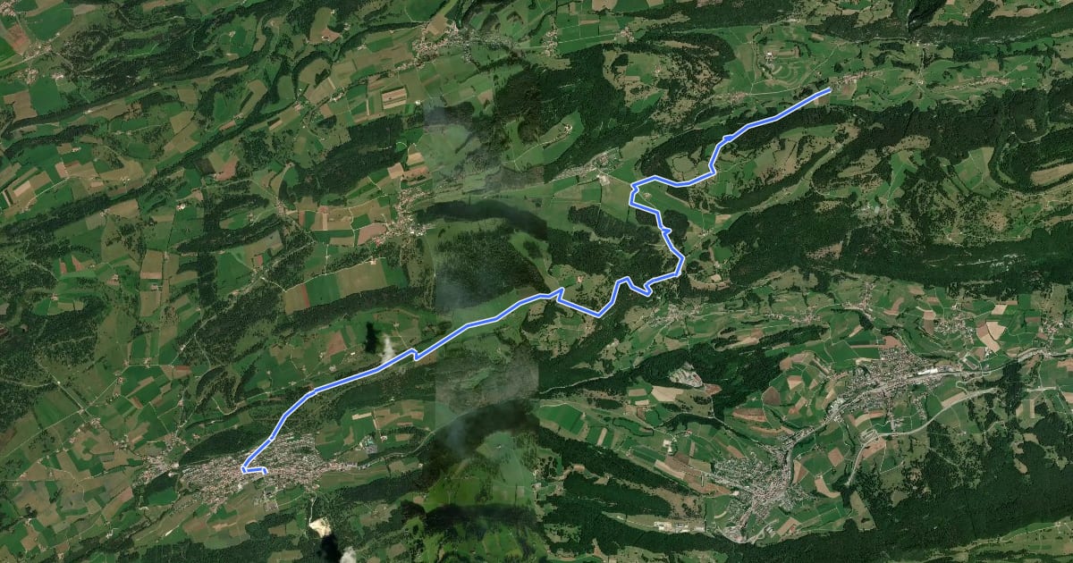 Маршрут Chemin du Jura bernois - Etappe 2 на спутниковом снимке