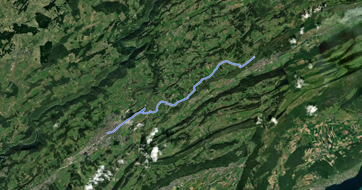 Маршрут Chemin du Jura bernois - Etappe 4 на спутниковом снимке