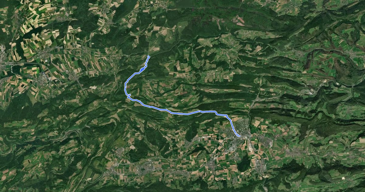 Маршрут Chemin du Jura - Etappe 1 на спутниковом снимке
