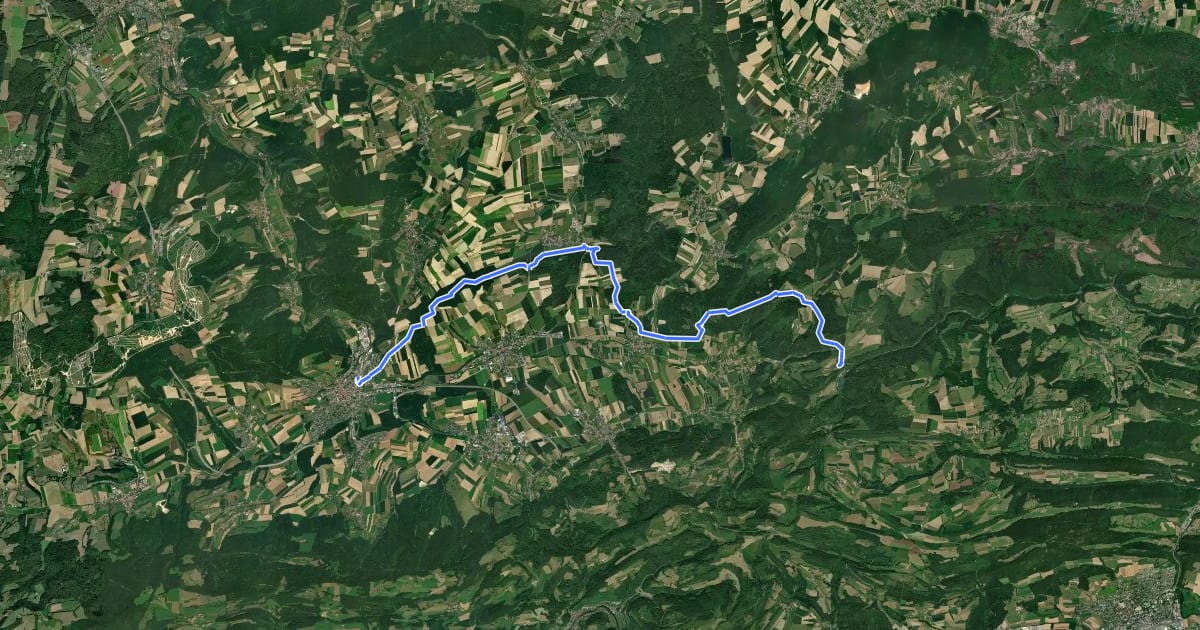 Маршрут Chemin du Jura - Etappe 2 на спутниковом снимке
