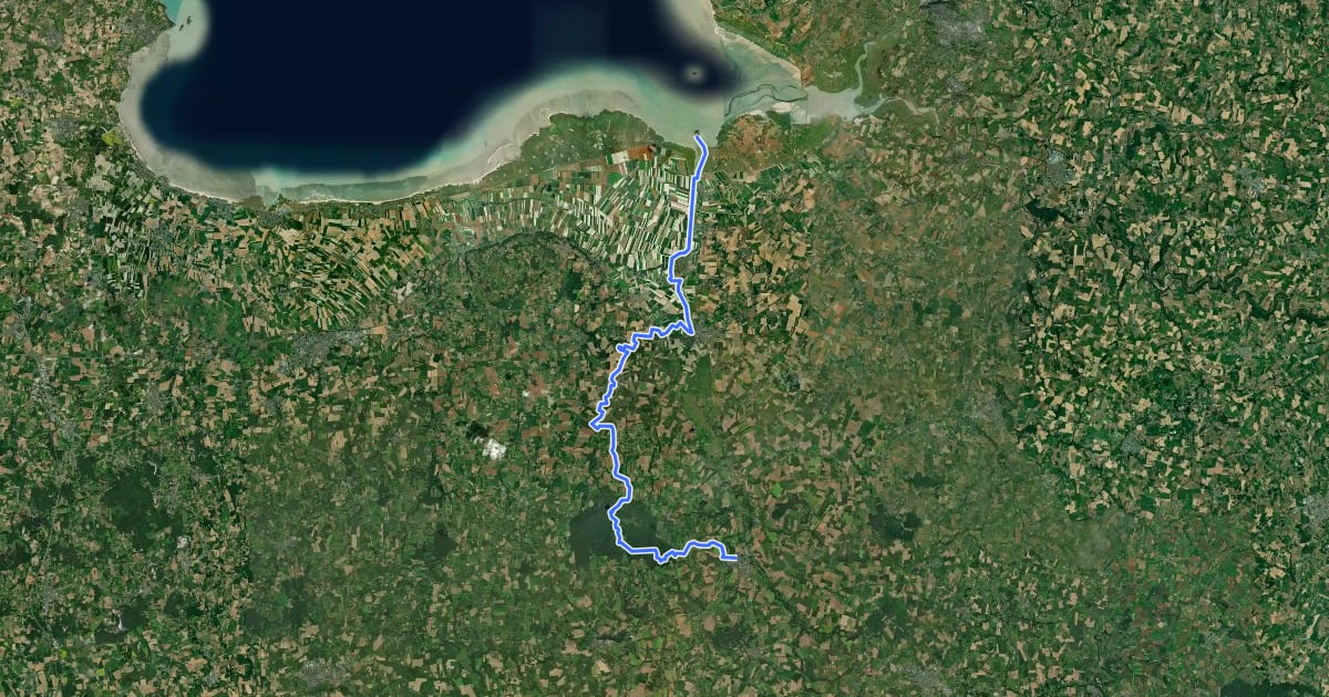 Маршрут Chemin du Mont-Saint-Michel à Antrain на спутниковом снимке