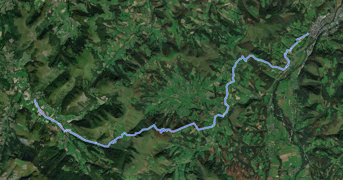Маршрут Chemin du Piémont Pyrénéen на спутниковом снимке