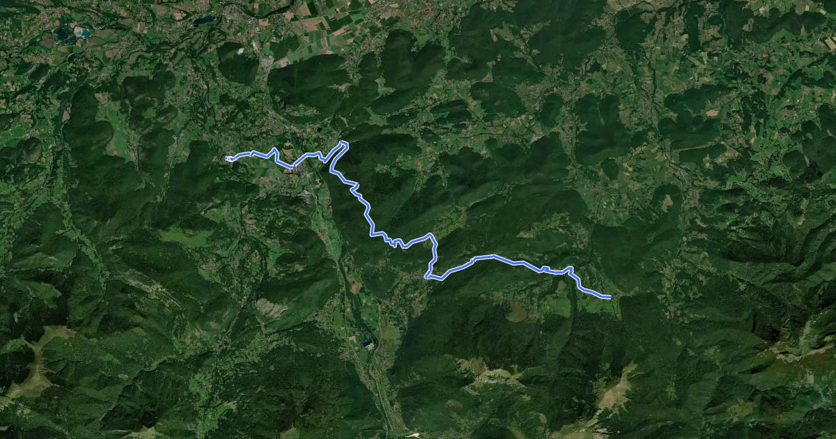 Маршрут Chemin du Piémont Pyrénéen на спутниковом снимке