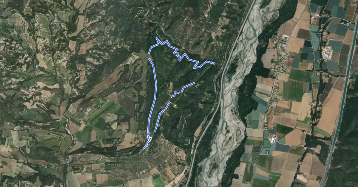 Маршрут Chemin du Pont Romain на спутниковом снимке