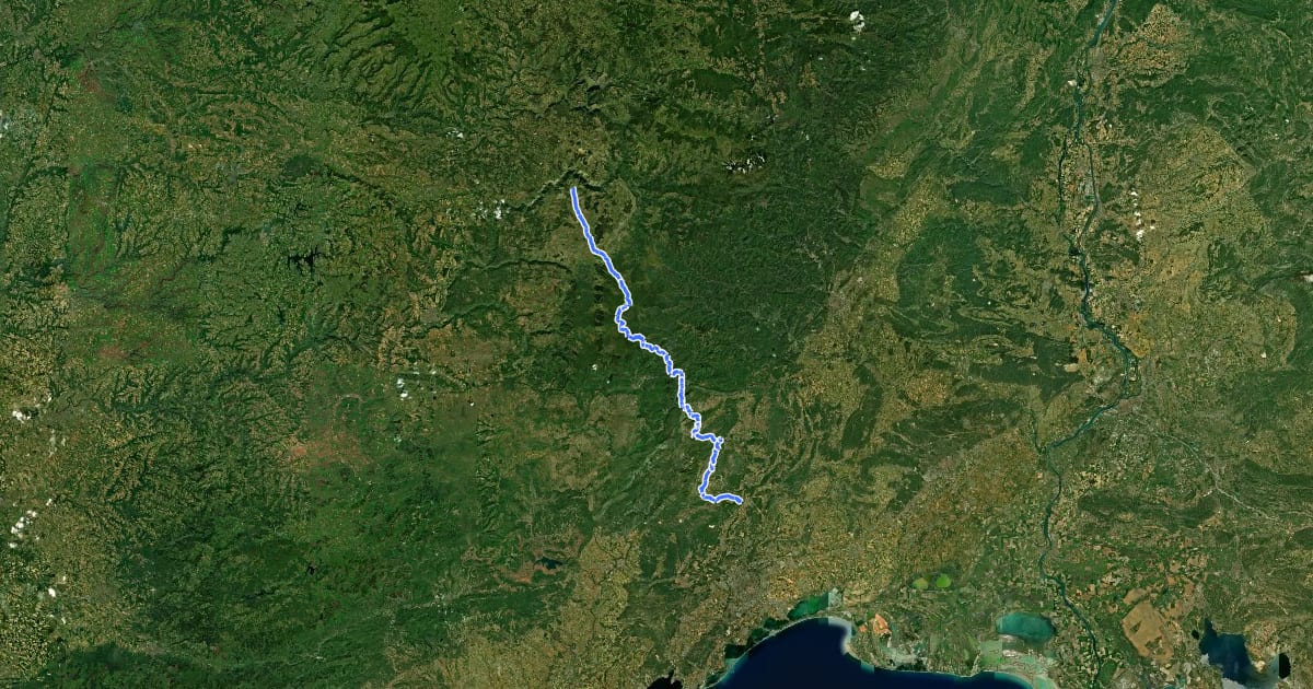 Маршрут Chemin du signal de Mailhebiau à Saint-Mathieu-de-Tréviers - Tracé principal на спутниковом снимке