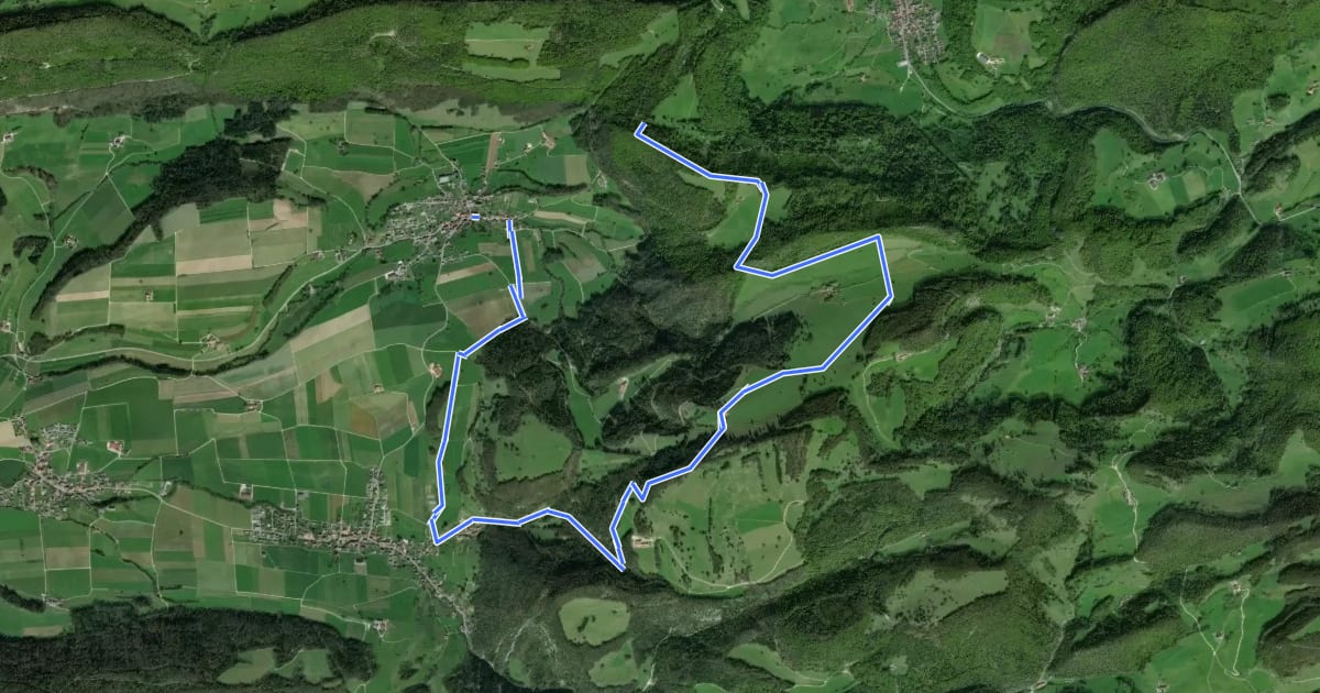 Маршрут Chemin du Val Terbi на спутниковом снимке