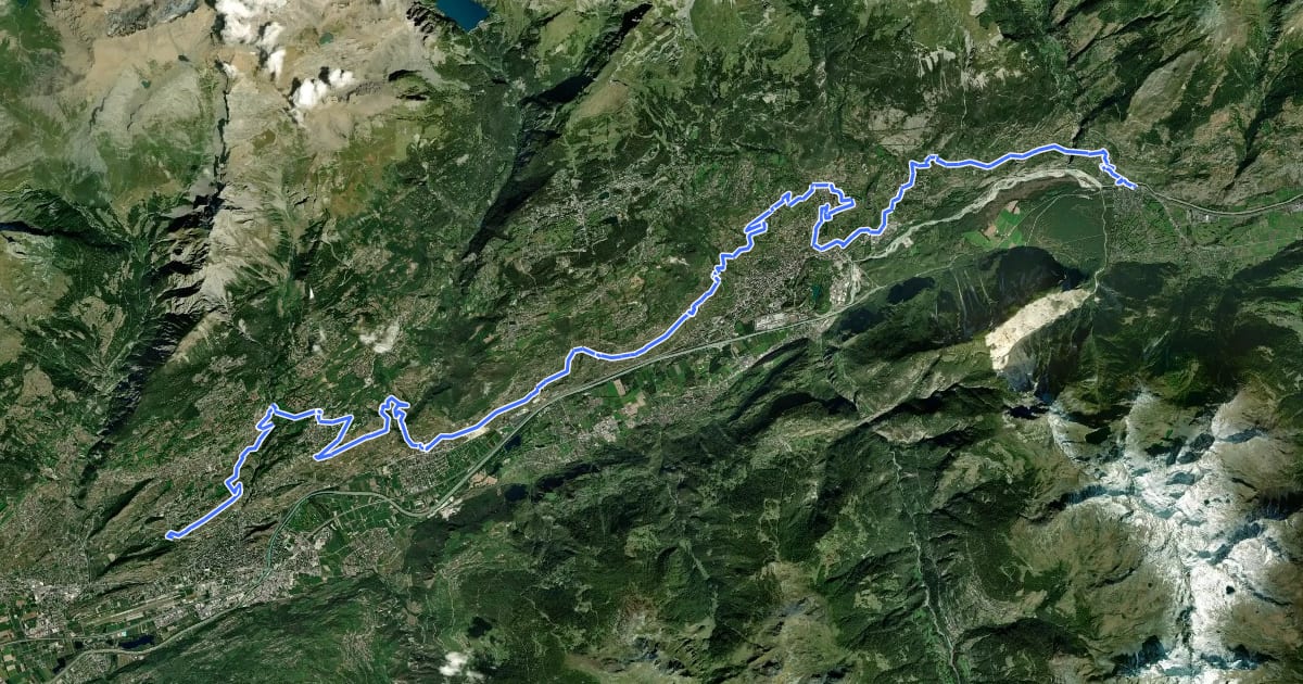 Маршрут Chemin du Vignoble на спутниковом снимке