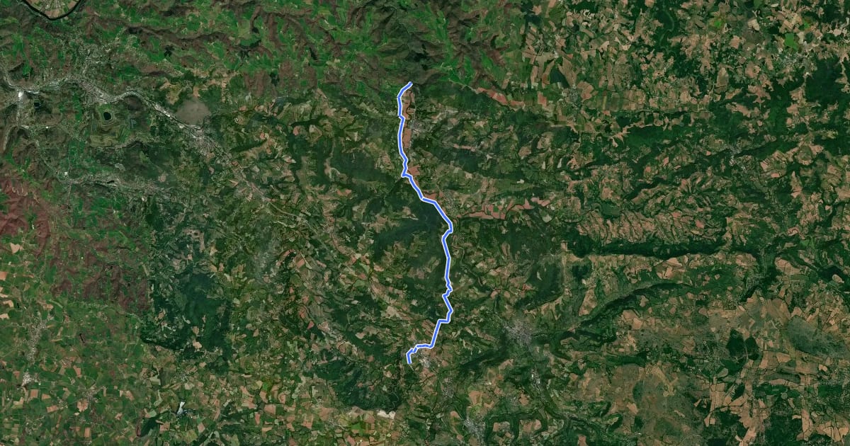 Маршрут chemin Gare de Saint-Christophe - Conques на спутниковом снимке