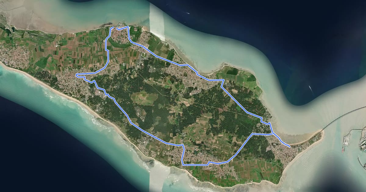 Маршрут Chemin Gourmand du Sud de l'Île на спутниковом снимке