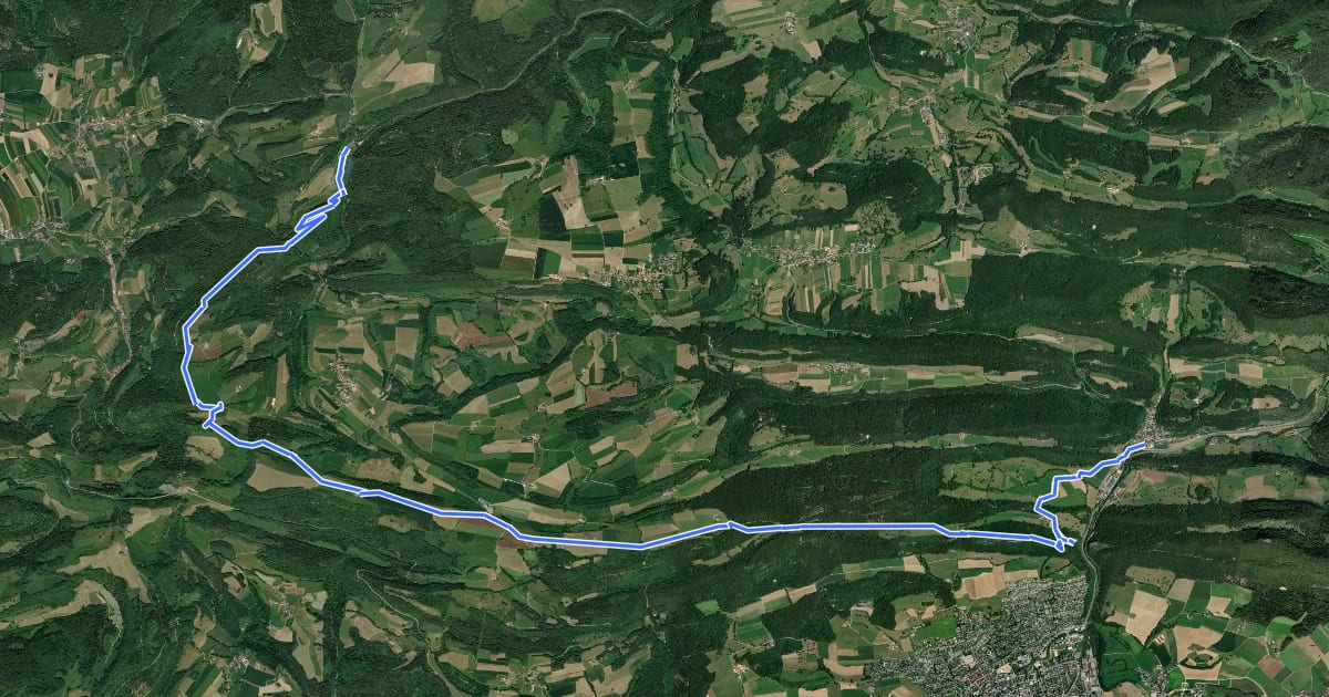 Маршрут Chemin Jurassien vers Compostelle, Soyhières -Lucelle на спутниковом снимке