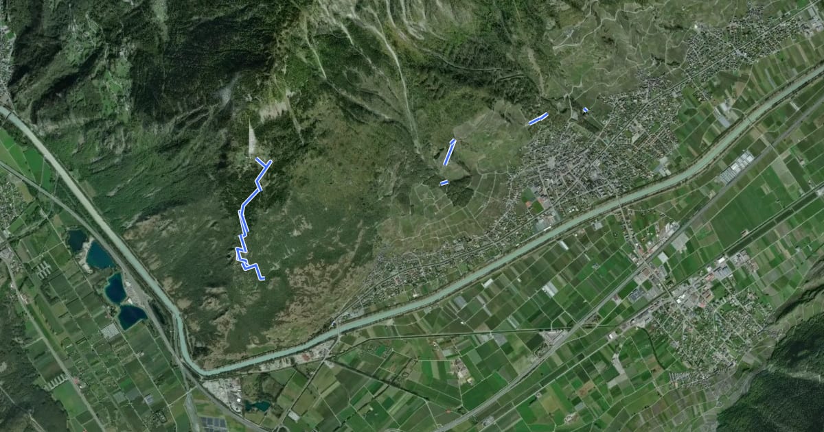 Маршрут Chemin pédestre, région Fully на спутниковом снимке
