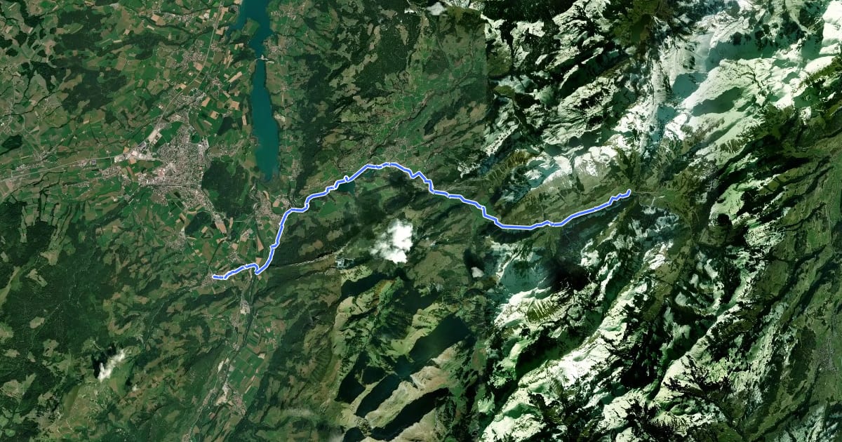 Маршрут Chemin panorama alpin на спутниковом снимке