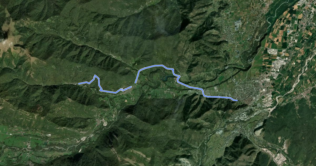 Маршрут Chemin pastoral de Valloriate à Borgo San Dalmazzo на спутниковом снимке