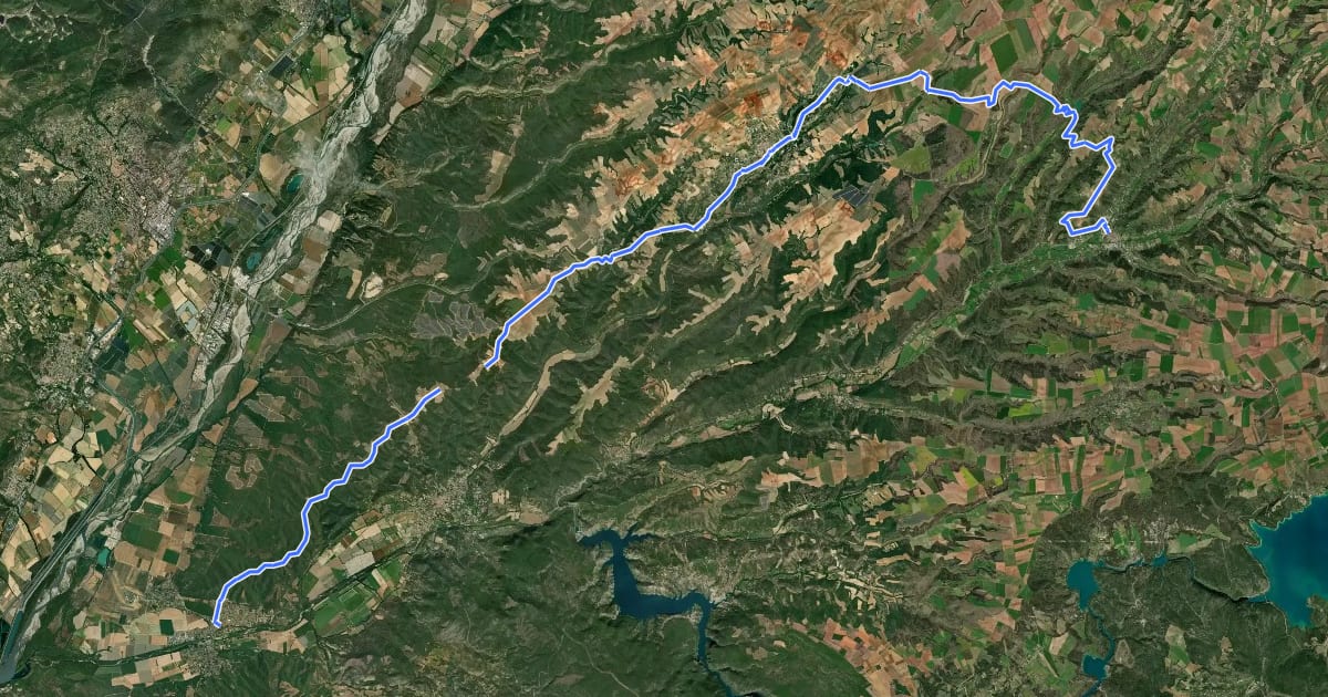 Маршрут Chemin pastoral de Vinon-sur-Verdon à Riez на спутниковом снимке