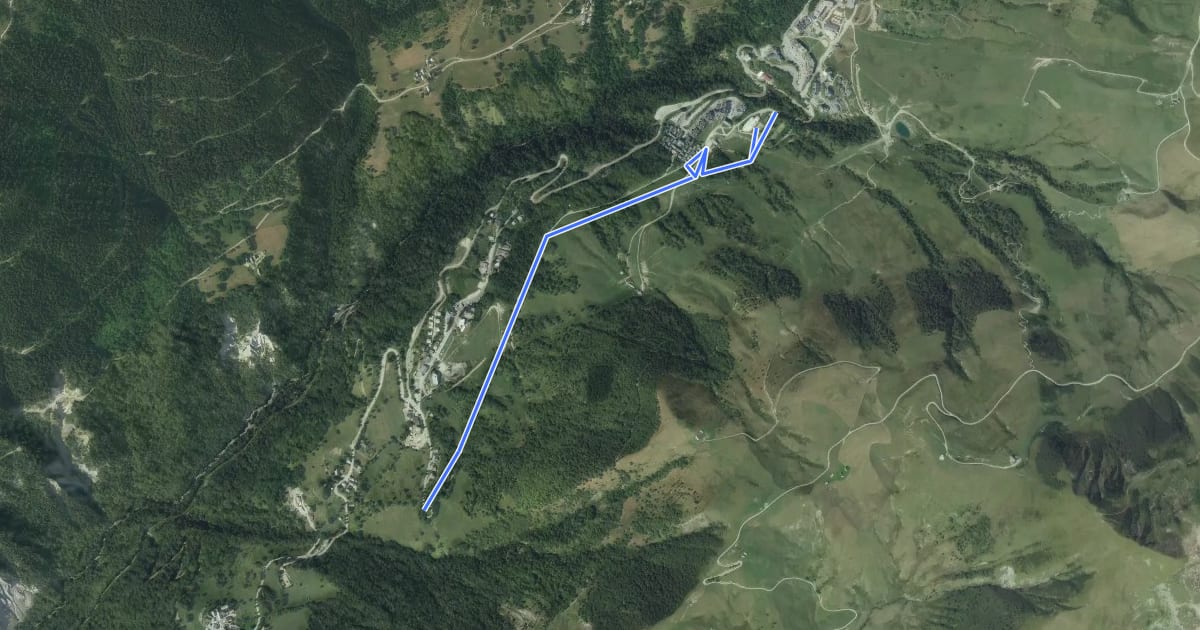 Маршрут Chemin pastoral des Inversaires на спутниковом снимке