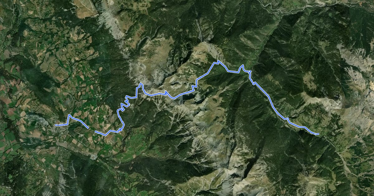 Маршрут Chemin pastoral du Col de Bernardez на спутниковом снимке