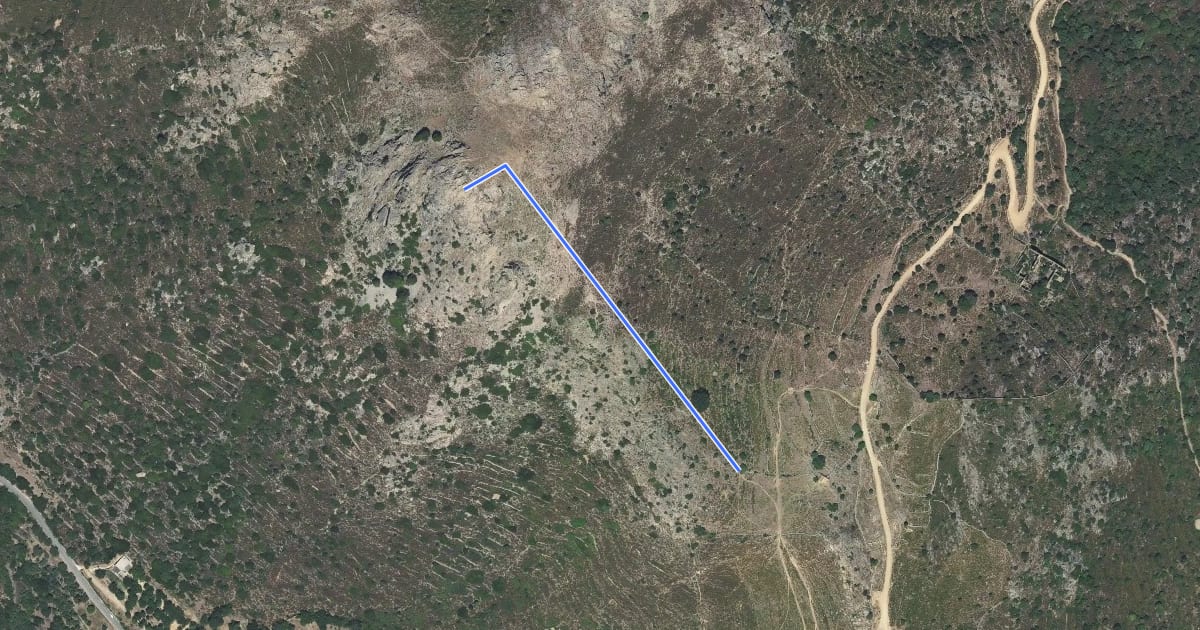 Маршрут Chemin sud Sant'Anghjulu на спутниковом снимке
