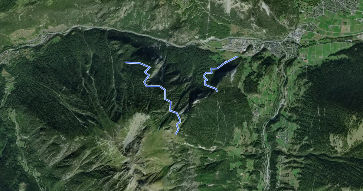 Маршрут Chemins pédestre de montagne, commune de Sembrancher на спутниковом снимке