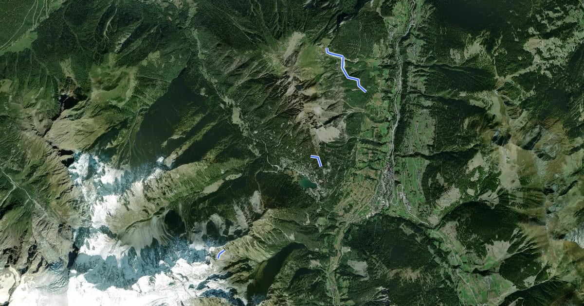 Маршрут Chemins pédestre de montagne, région Entremont на спутниковом снимке