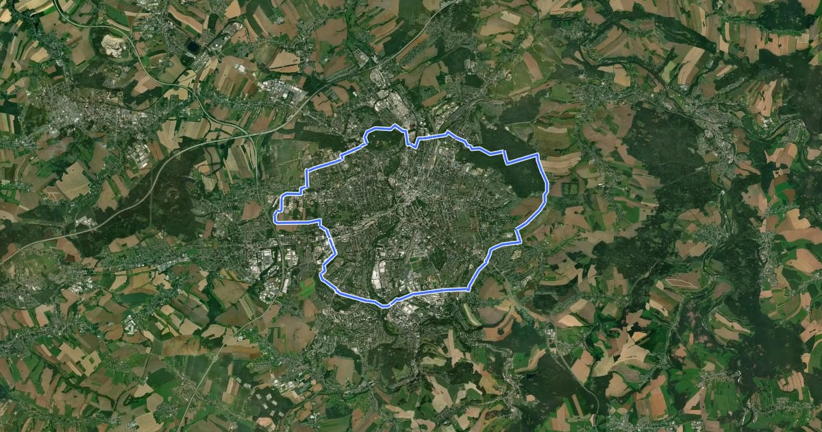 Маршрут Chemnitz Ringroute на спутниковом снимке