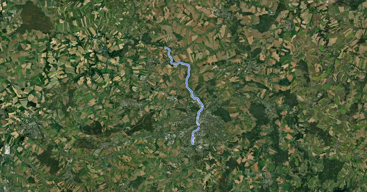 Маршрут Chemnitztalradweg на спутниковом снимке