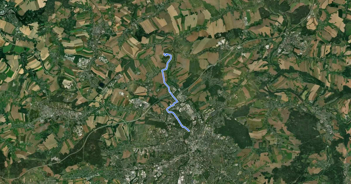 Маршрут Chemnitztalweg Schloßchemnitz - Wittgensdorf на спутниковом снимке
