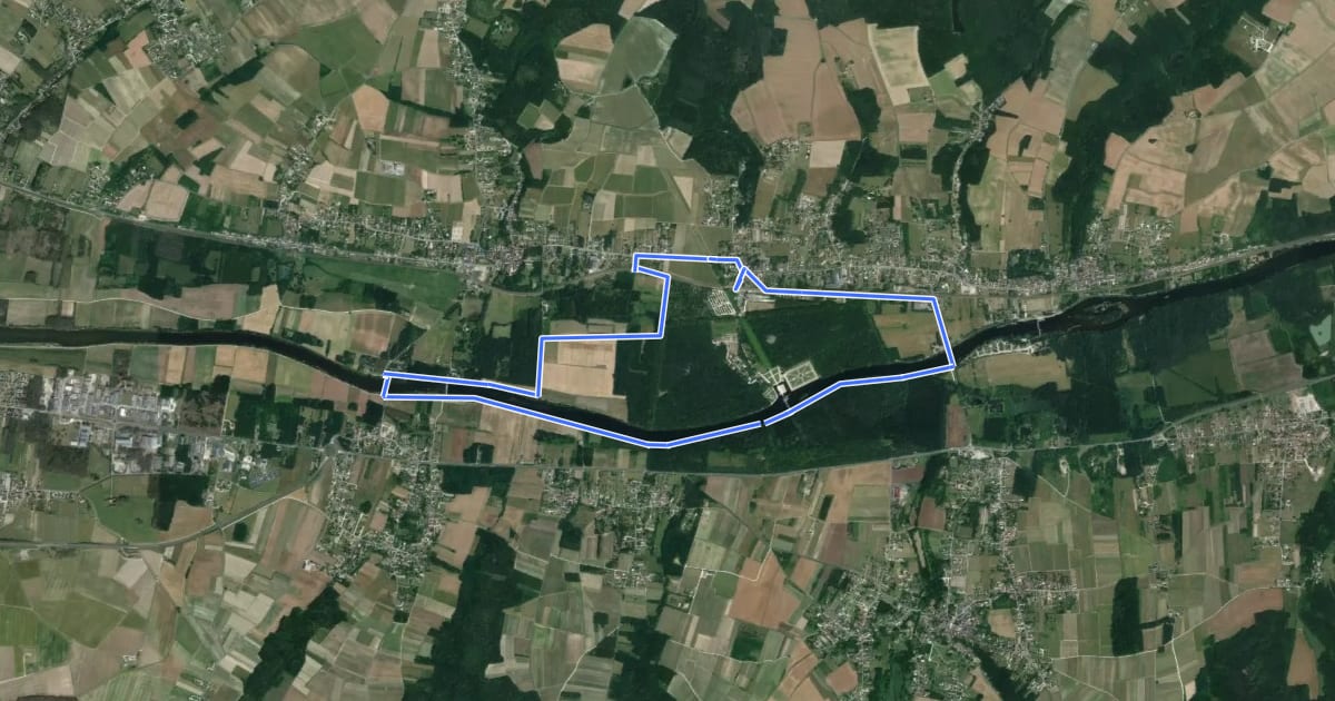 Маршрут Chenonceaux - Sur les Bords du Cher на спутниковом снимке