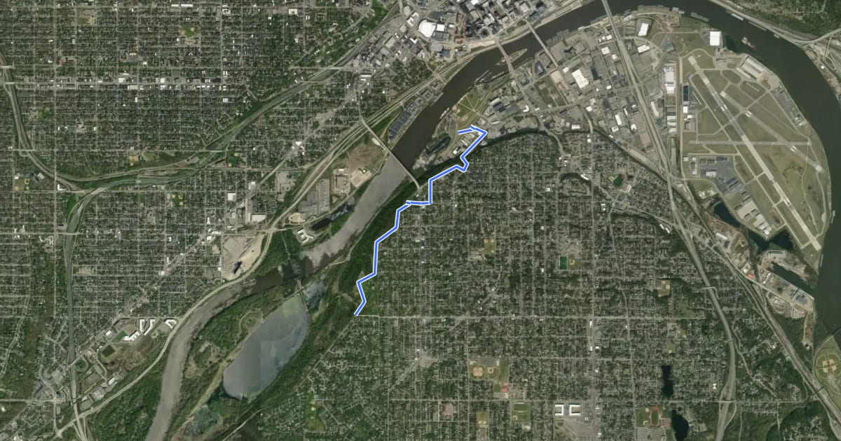 Маршрут Cherokee Regional Trail на спутниковом снимке