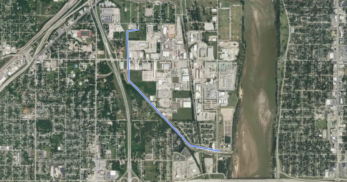 Маршрут Cherry Creek Trail на спутниковом снимке