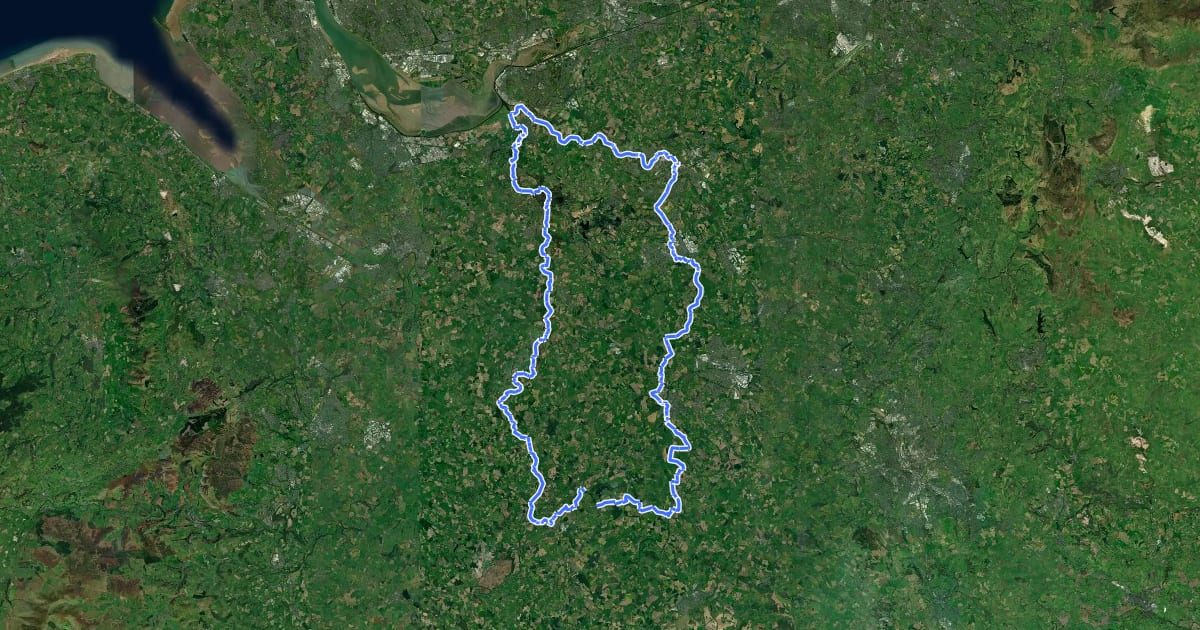 Маршрут Cheshire Circuit на спутниковом снимке