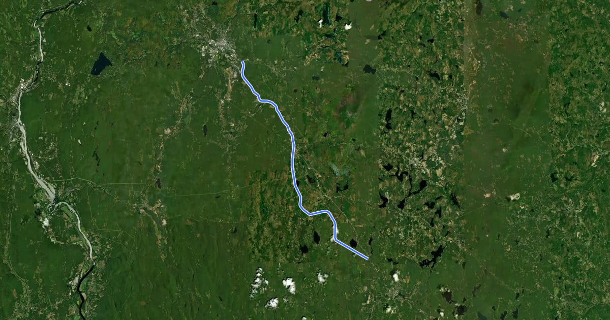 Маршрут Cheshire Recreational Rail Trail на спутниковом снимке