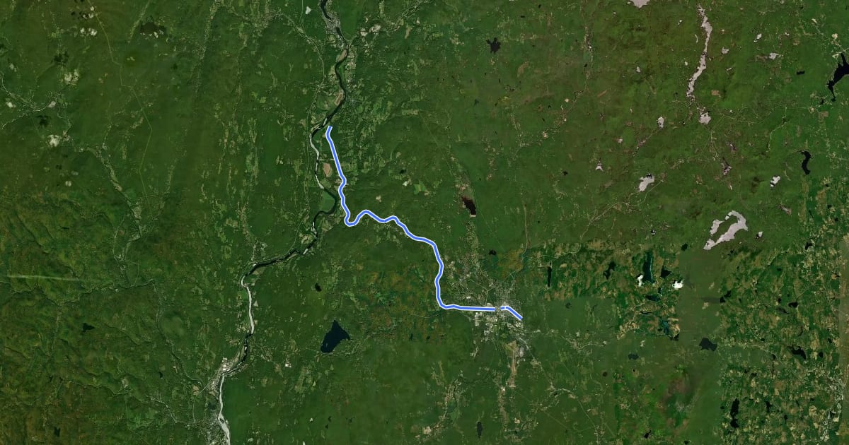 Маршрут Cheshire Recreational Rail Trail на спутниковом снимке