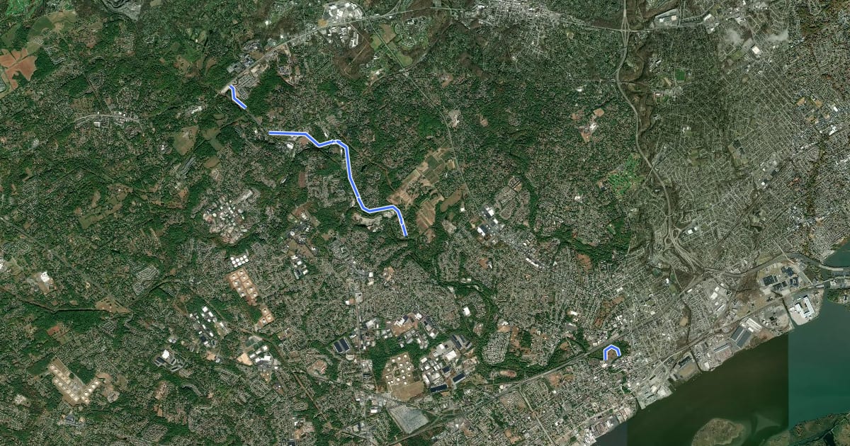 Маршрут Chester Creek Trail на спутниковом снимке