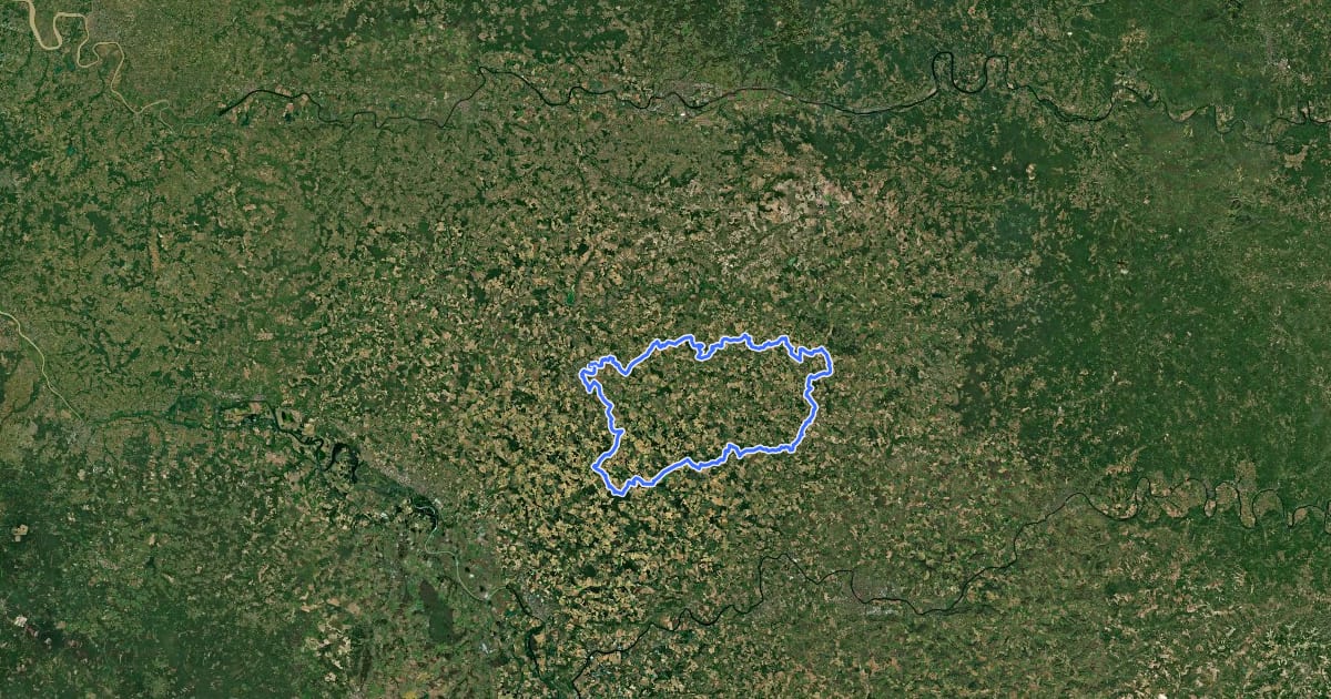 Маршрут Chevauchée du Pays du Dropt Est на спутниковом снимке