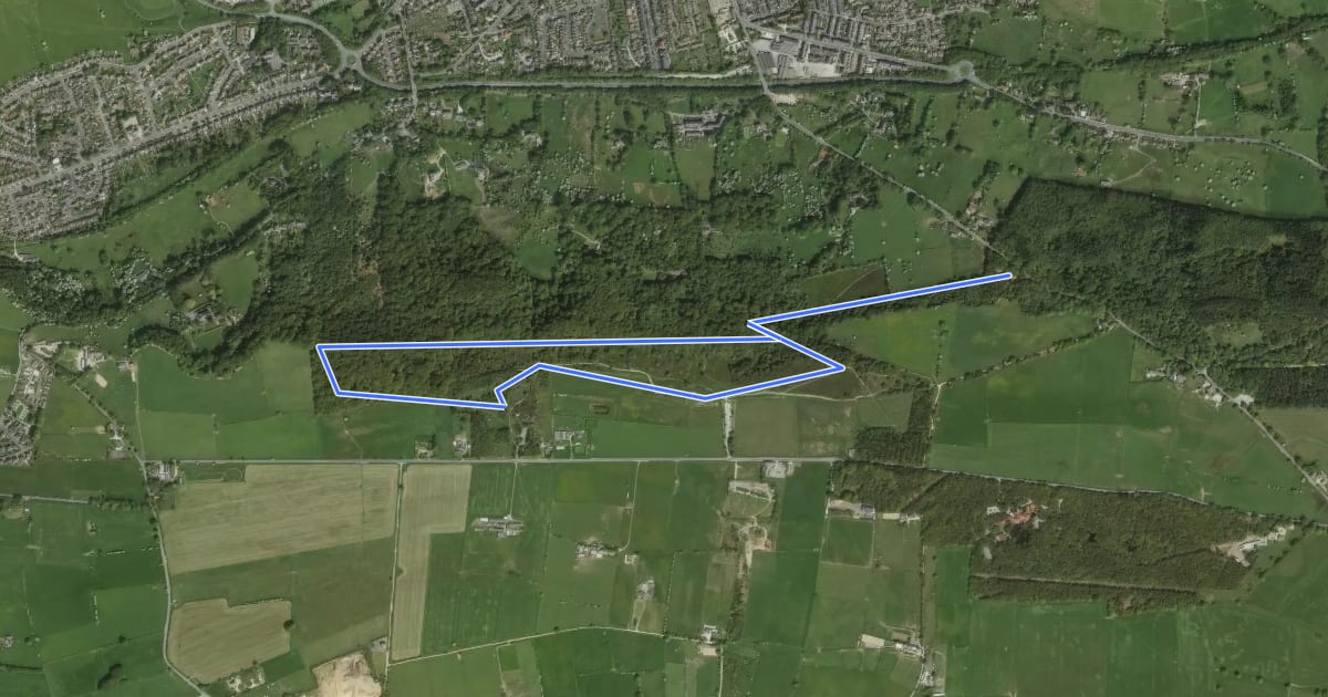 Маршрут Chevin Geology Trail на спутниковом снимке