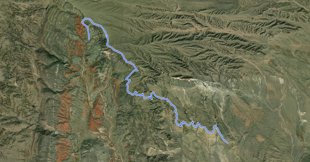 Маршрут Cheyenne Rim Trail на спутниковом снимке