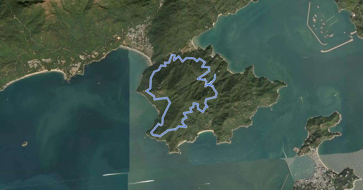 Маршрут Chi Ma Wan Mountain Bike Trail на спутниковом снимке